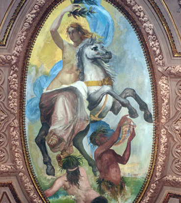 Detail of Palazzo Vannoni's fresco
